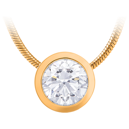 Колье с бриллиантом, красное золото 1