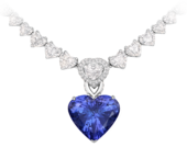 Колье с танзанитом и бриллиантами, белое золото