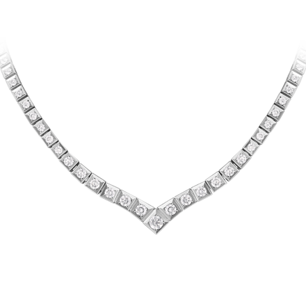 Колье с бриллиантами, белое золото 1