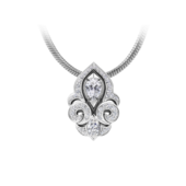 Подвес с турмалином верделитом и бриллиантами, белое золото