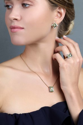 Подвес с бриллиантами и изумрудами, жёлтое и белое золото 2