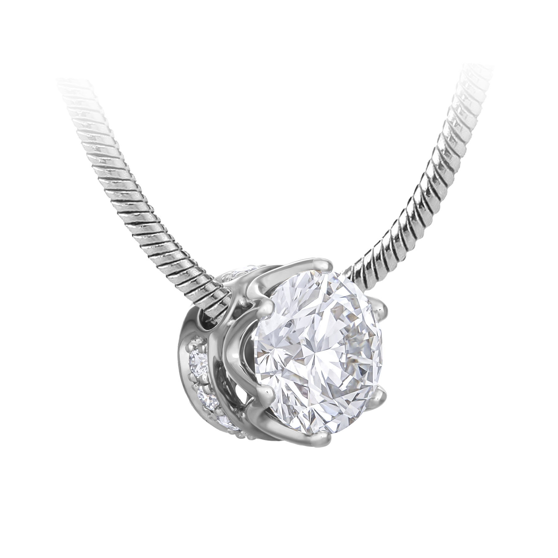 Колье с бриллиантами, белое золото