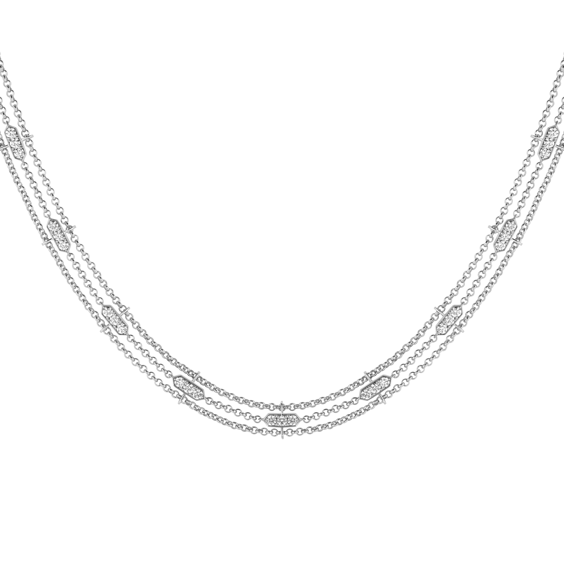 Колье с бриллиантами и сапфирами, белое золото, н. керамика