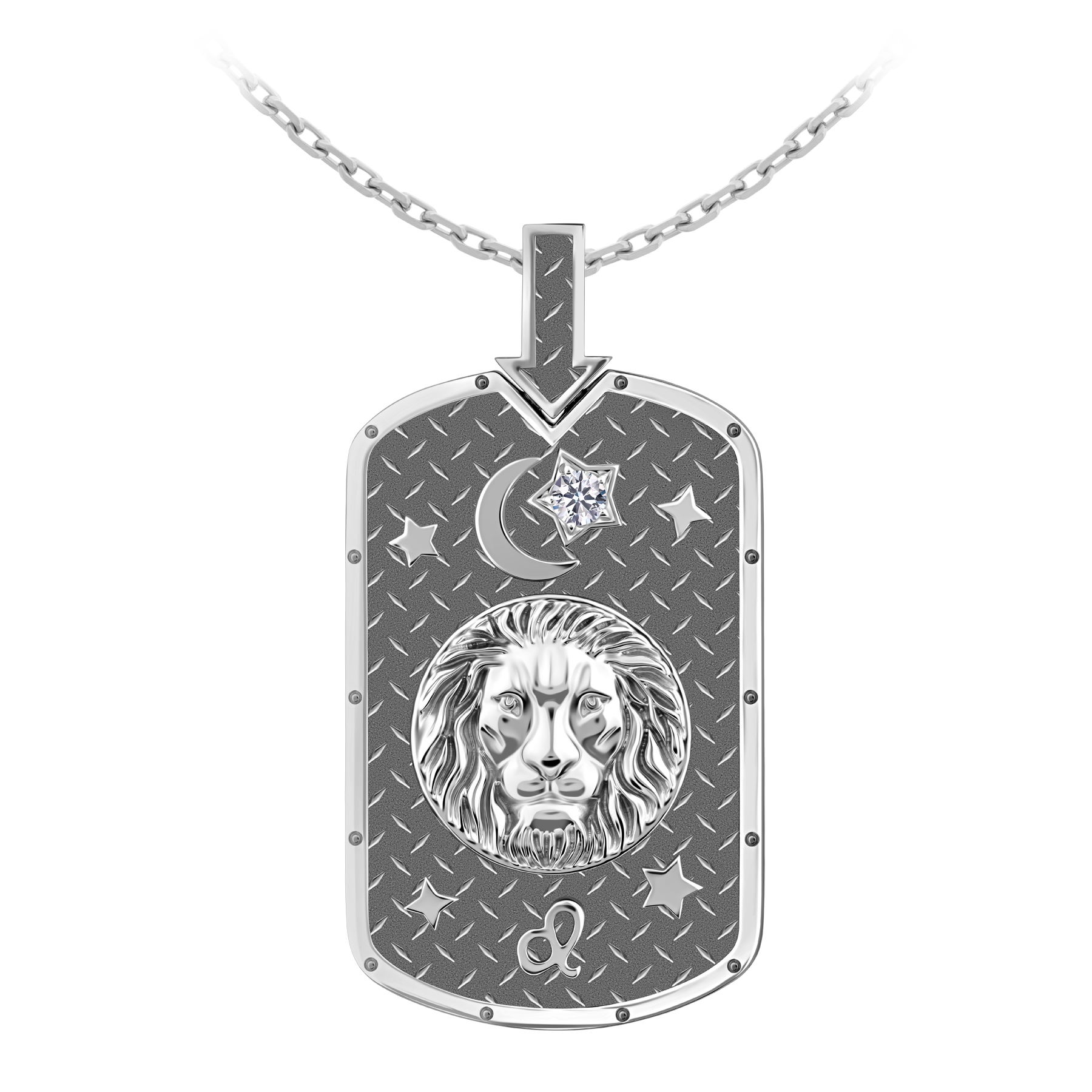 Подвес с бриллиантом, белое золото