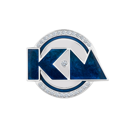 Нагрудный знак с бриллиантами, белое золото 585 пробы, н.керамика 1