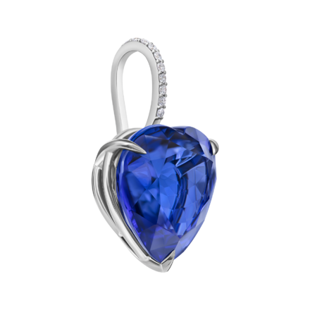 Подвес с танзанитом и бриллиантами, белое золото 2