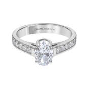 Кольцо с бриллиантами, белое золото