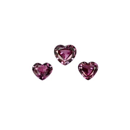 Сет из трёх александритов, 0,46ct; 0,38/ 0,34ct, Сердце 2