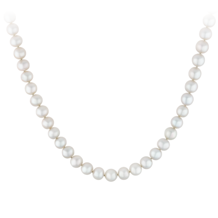 Колье с белым жемчугом, белое золото 1