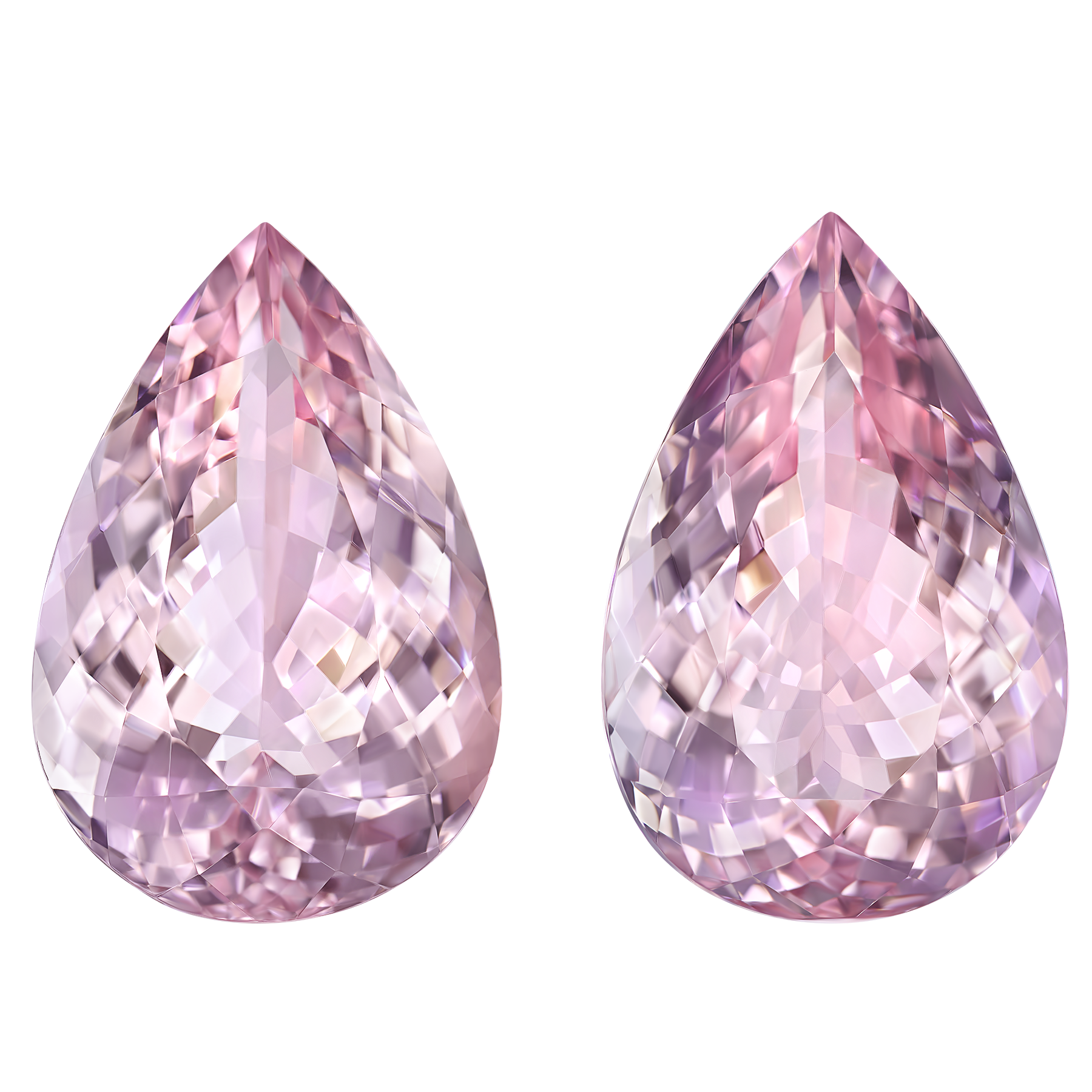 Сет из двух морганитов, Груша, 2- 52,37ct