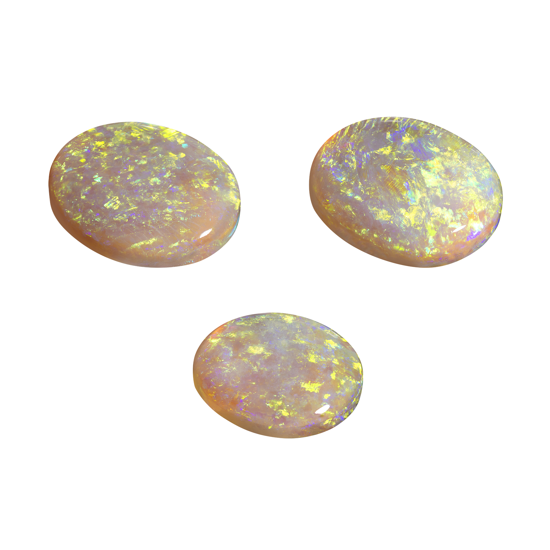 Сет из трёх опалов, AUSTRALIA, Овал, 2-10,98/ 1-3,73ct