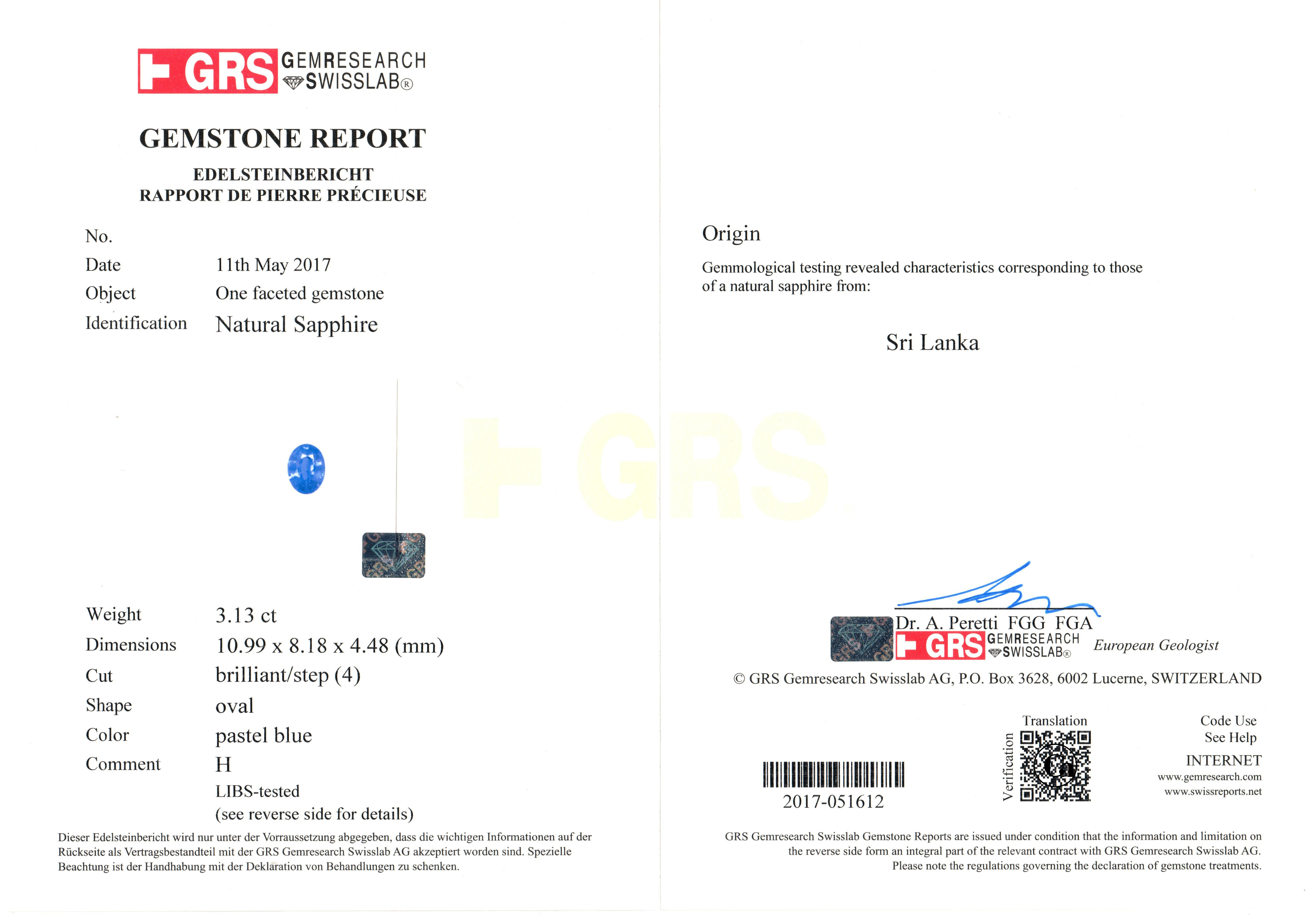 Сет из двух сапфиров, SRI LANKA, Овал, 3,66ct/ 3,13ct