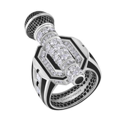 Кольцо с бриллиантами, белое золото, н.керамика 1