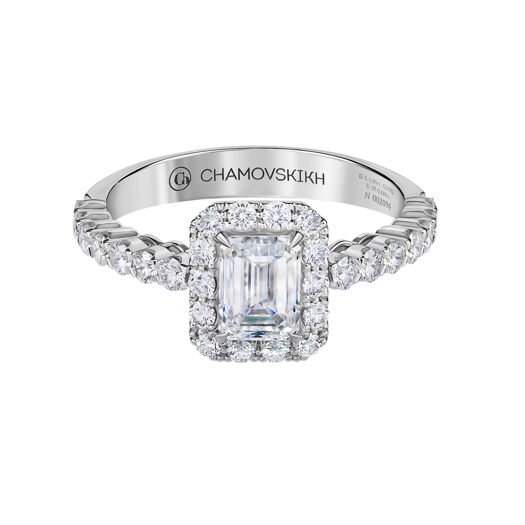 Кольцо с бриллиантами, белое золото