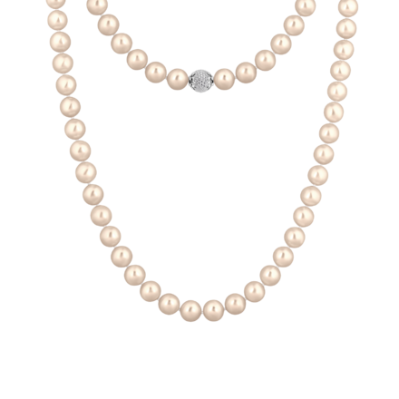 Колье с золотым жемчугом и бриллиантами, белое золото 1