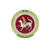 Нагрудный знак ТАТАРСТАН с бриллиантами, жёлтое и белое золото, н.керамика