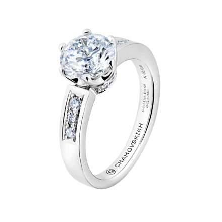 Кольцо с бриллиантами, платина 1