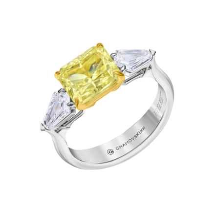 Кольцо с бриллиантами, белое золото 1