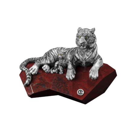 Настольная скульптура «Тигр с тигрёнком» 1