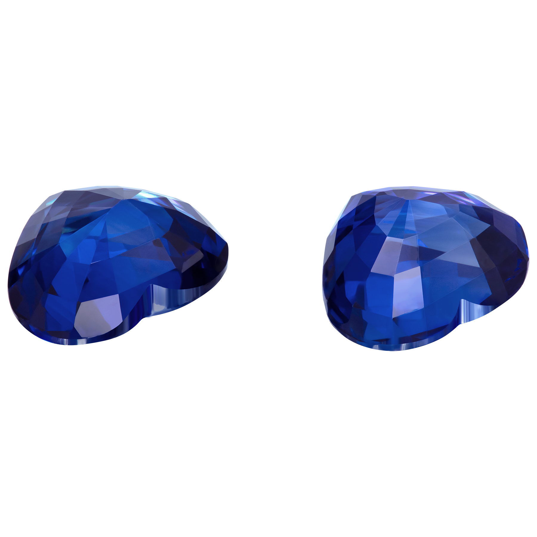 Сет из двух сапфиров, SRI LANKA, Сердце, 2,03ct/ 2,00ct