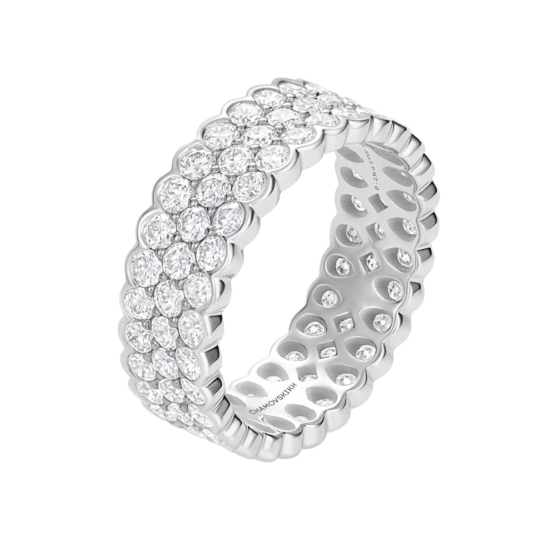 Кольцо с бриллиантами, белое золото