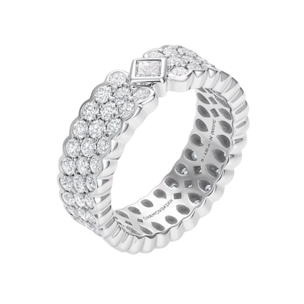 Кольцо с бриллиантами, белое золото 1