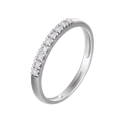 Кольцо с бриллиантами, белое золото 1