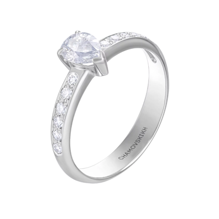 Кольцо с бриллиантами, платина 1