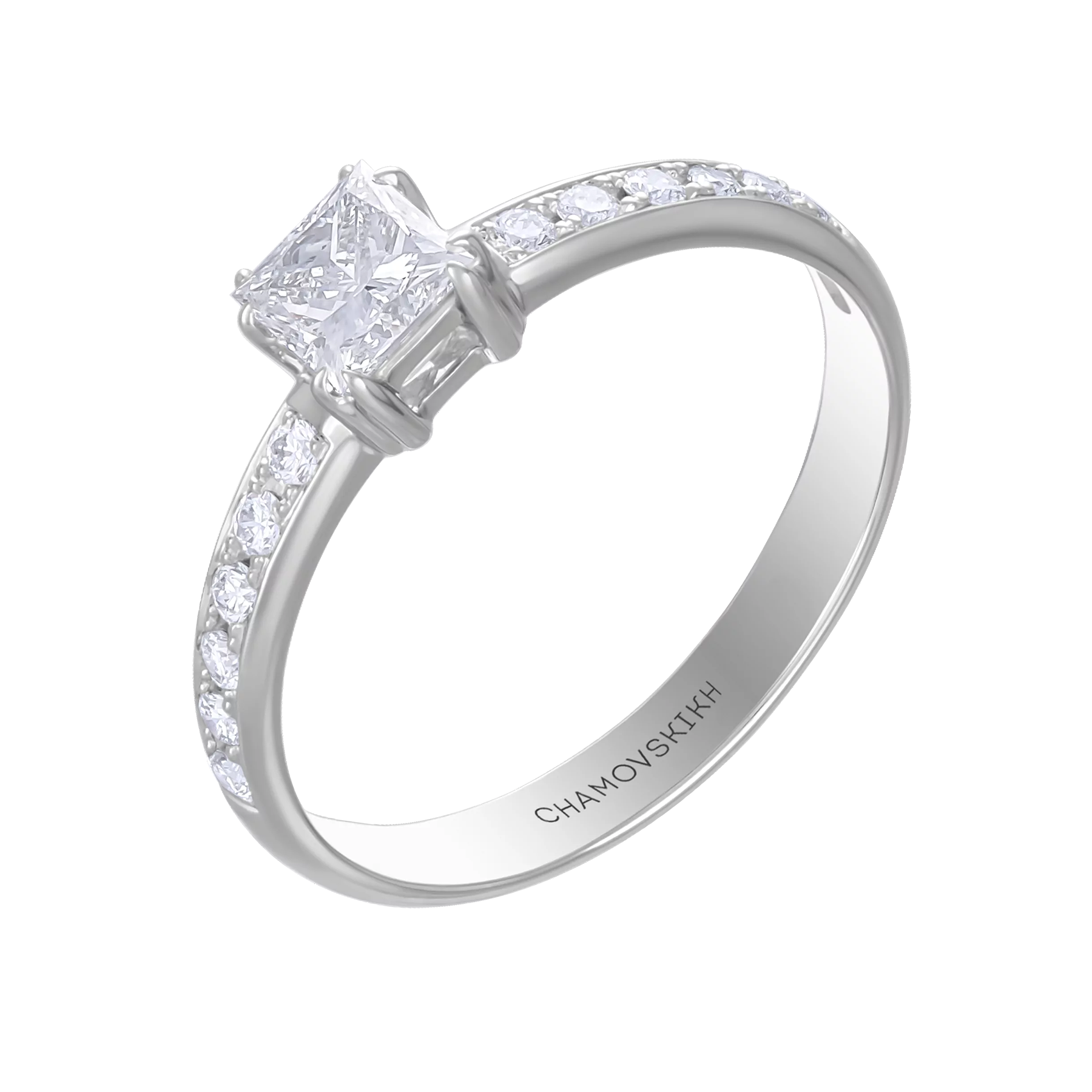 Кольцо с бриллиантами, платина