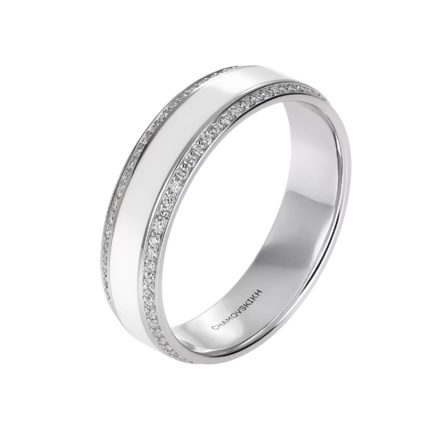 Кольцо с бриллиантами, белое золото, н.керамика 1