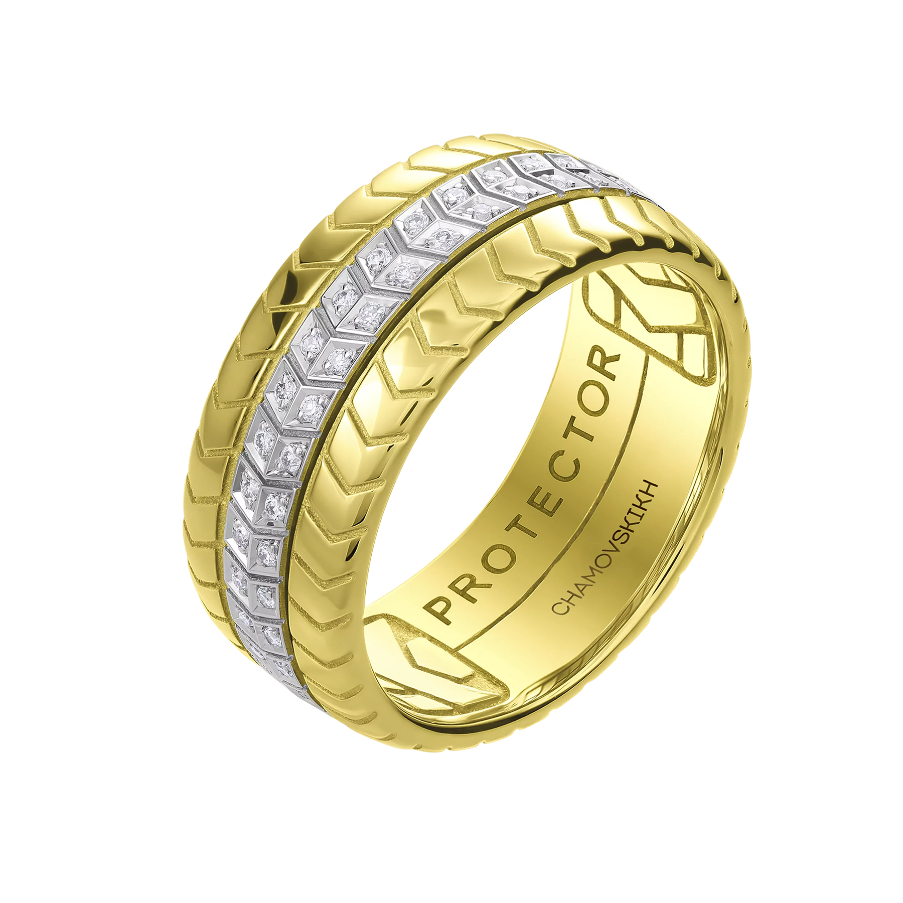 Кольцо с бриллиантами, желтое золото