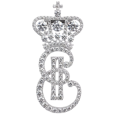 Брошь с бриллиантами, белое золото