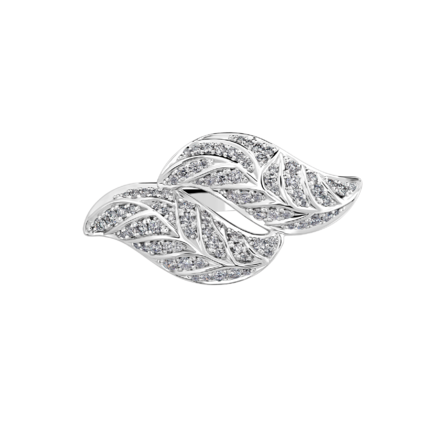 Брошь с бриллиантами, белое золото 1