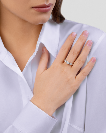 Кольцо с бриллиантами, белое золото 2