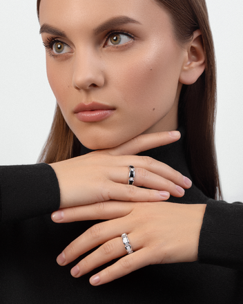 Кольцо с бриллиантами, белое золото, н.керамика 2