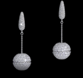 Серьги с бриллиантами, белое золото