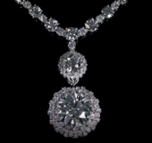 Колье с бриллиантами, белое золото