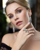 Серьги с жемчугом и бриллиантами, белое золото