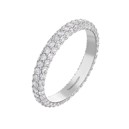 Кольцо с бриллиантами, белое золото 1