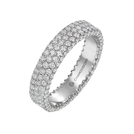 Кольцо с бриллиантами, белое золото 1