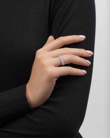 Кольцо с бриллиантами, белое золото 2