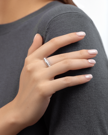 Кольцо с бриллиантами, белое золото, н.керамика 2