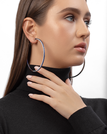 Серьги с сапфирами, белое золото 2