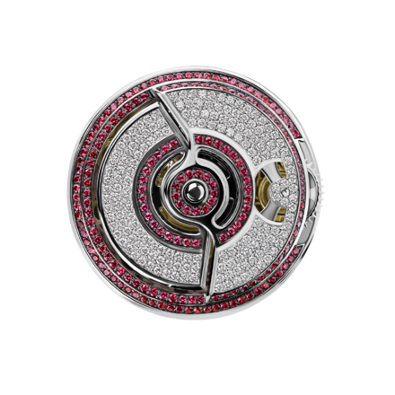 Кольцо с бриллиантами и рубинами, белое золото, н.керамика 4