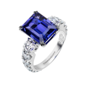 Кольцо с танзанитом и бриллиантами, белое золото
