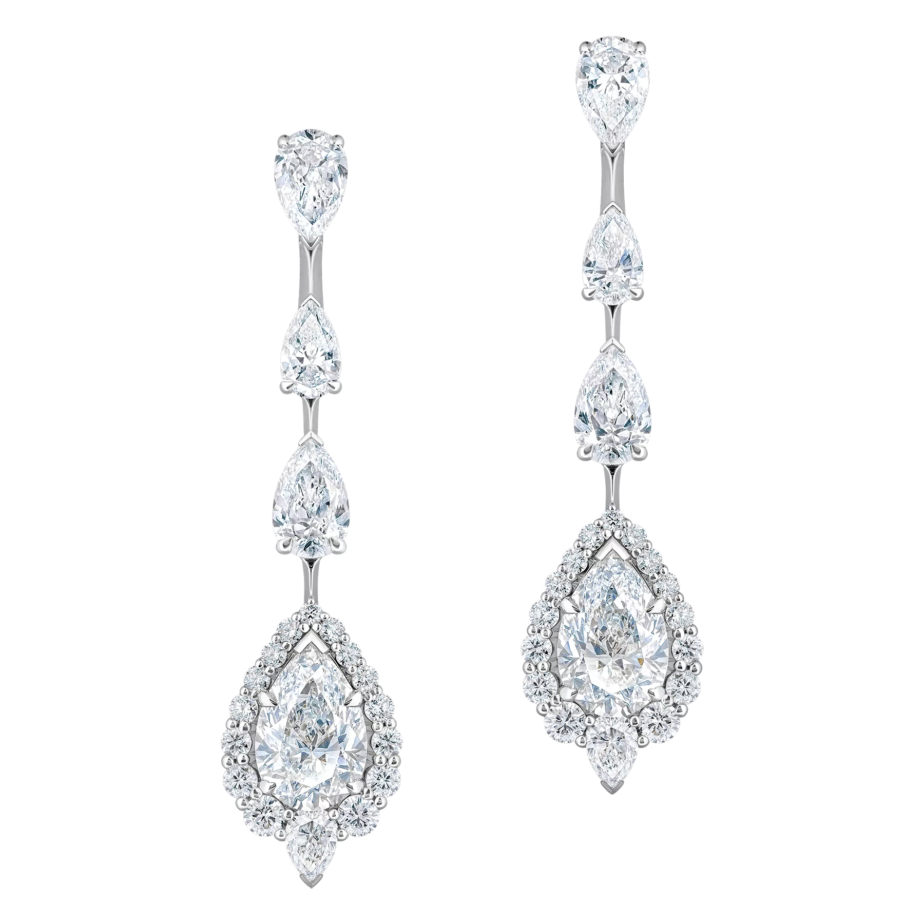 Серьги с бриллиантами, белое золото