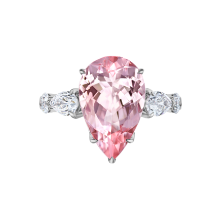 Кольцо с морганитом и бриллиантами, белое золото 2