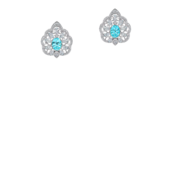 Серьги с турмалинами параиба, бриллиантами и жемчугом, белое золото