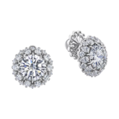 Серьги с бриллиантами, белое золото