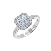 Кольцо с бриллиантами, белое золото